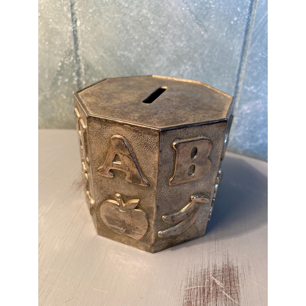 Silver plate Children ABC Piggy Bank